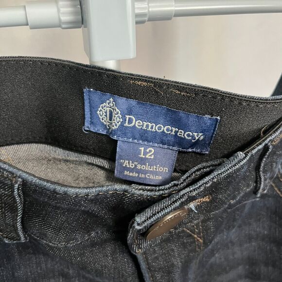 Democracy Absolution Jeans Womens 12 Black Mid Rise Skinny Stretch Pockets - Picture 2 of 5